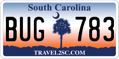 SC license plate BUG783