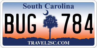 SC license plate BUG784