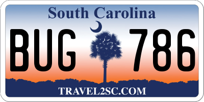 SC license plate BUG786
