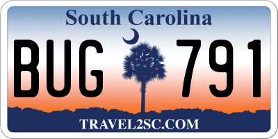 SC license plate BUG791