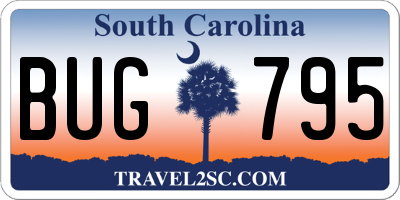 SC license plate BUG795