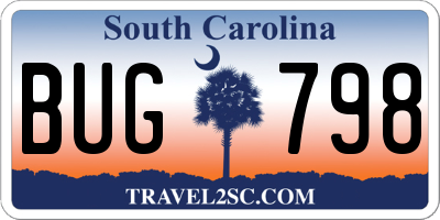 SC license plate BUG798