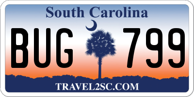 SC license plate BUG799