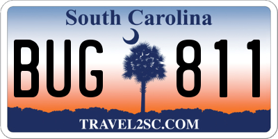 SC license plate BUG811
