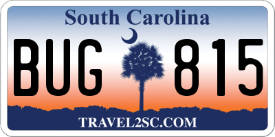 SC license plate BUG815