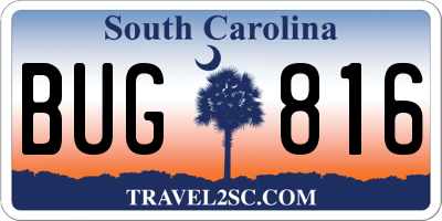 SC license plate BUG816