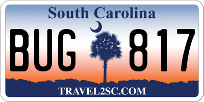SC license plate BUG817