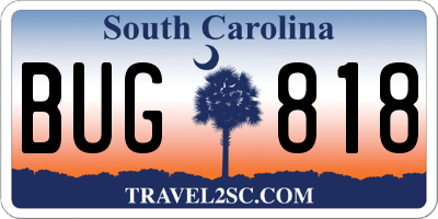 SC license plate BUG818