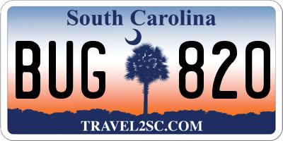 SC license plate BUG820