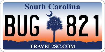SC license plate BUG821
