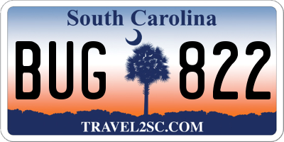 SC license plate BUG822