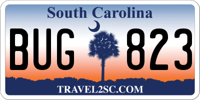 SC license plate BUG823