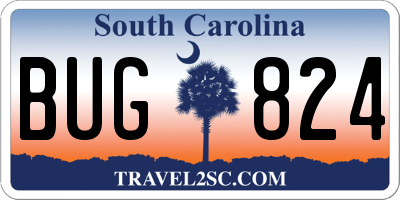 SC license plate BUG824