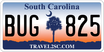 SC license plate BUG825