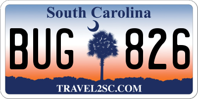 SC license plate BUG826