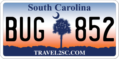 SC license plate BUG852