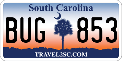 SC license plate BUG853