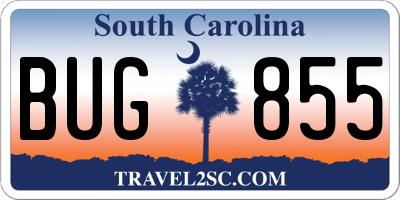 SC license plate BUG855