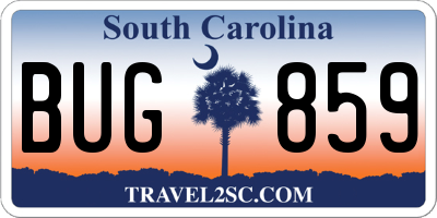 SC license plate BUG859