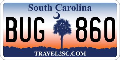 SC license plate BUG860
