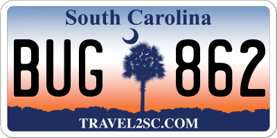 SC license plate BUG862