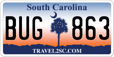 SC license plate BUG863