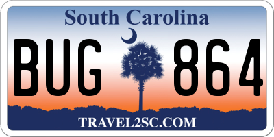 SC license plate BUG864