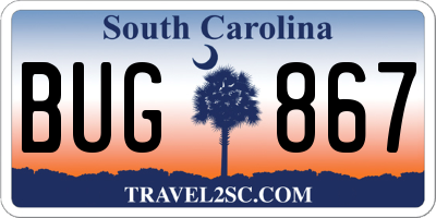 SC license plate BUG867