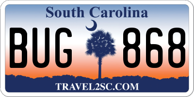SC license plate BUG868