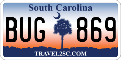 SC license plate BUG869