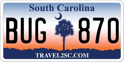 SC license plate BUG870