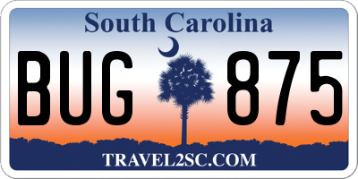 SC license plate BUG875