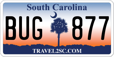 SC license plate BUG877