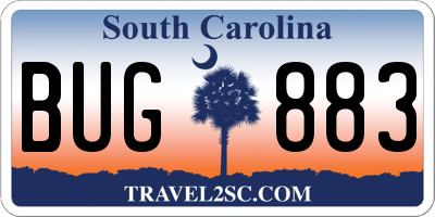 SC license plate BUG883