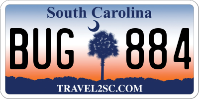 SC license plate BUG884