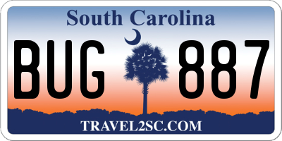 SC license plate BUG887