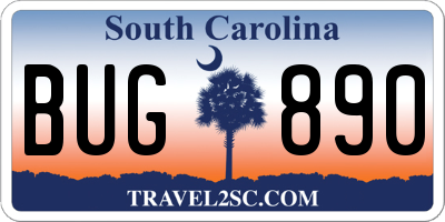 SC license plate BUG890