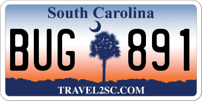 SC license plate BUG891