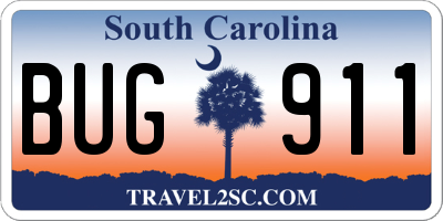 SC license plate BUG911