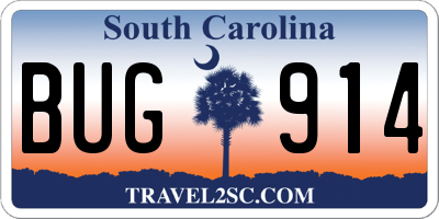SC license plate BUG914