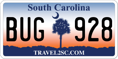 SC license plate BUG928