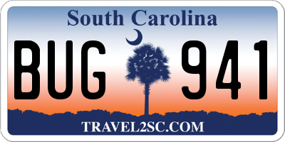 SC license plate BUG941