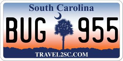 SC license plate BUG955