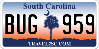 SC license plate BUG959