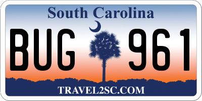SC license plate BUG961