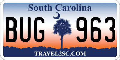 SC license plate BUG963