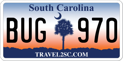 SC license plate BUG970