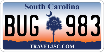 SC license plate BUG983