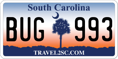 SC license plate BUG993