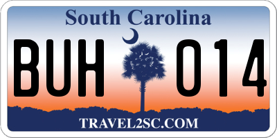 SC license plate BUH014